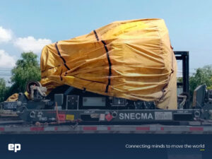 The turbine packed and ready to go