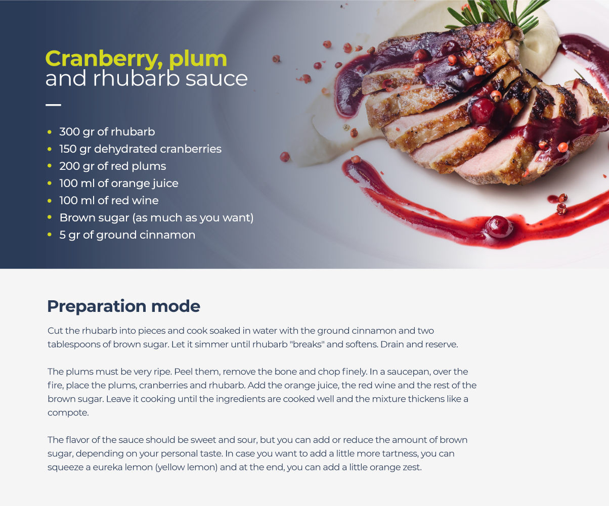 Cranberry, plum and rhubarb sauce